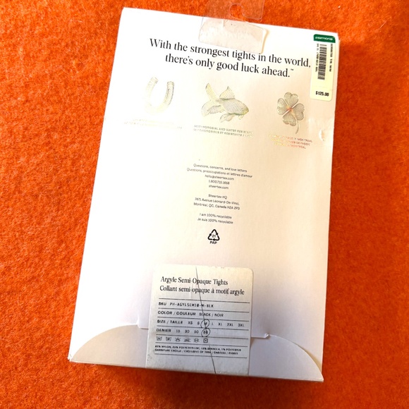 Sheertex black argyle semi-opaque pantyhose made in Canada NWT - Picture 5 of 7